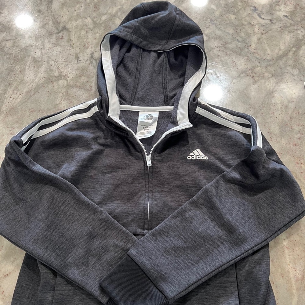 Adidas track jacket with hood unisex